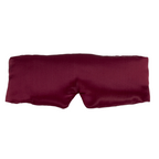 A burgundy pure mulberry silk sleep mask photographed flat against a solid white background.